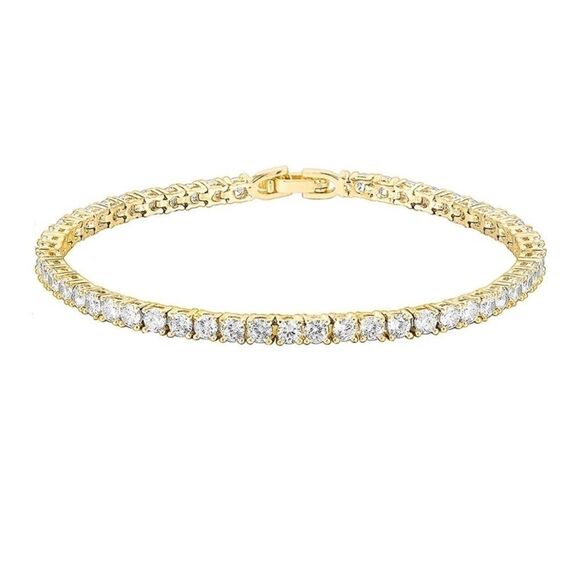 Gorgeous New DiamondâTennisâBraceletâinâGold - Picture 2 of 5